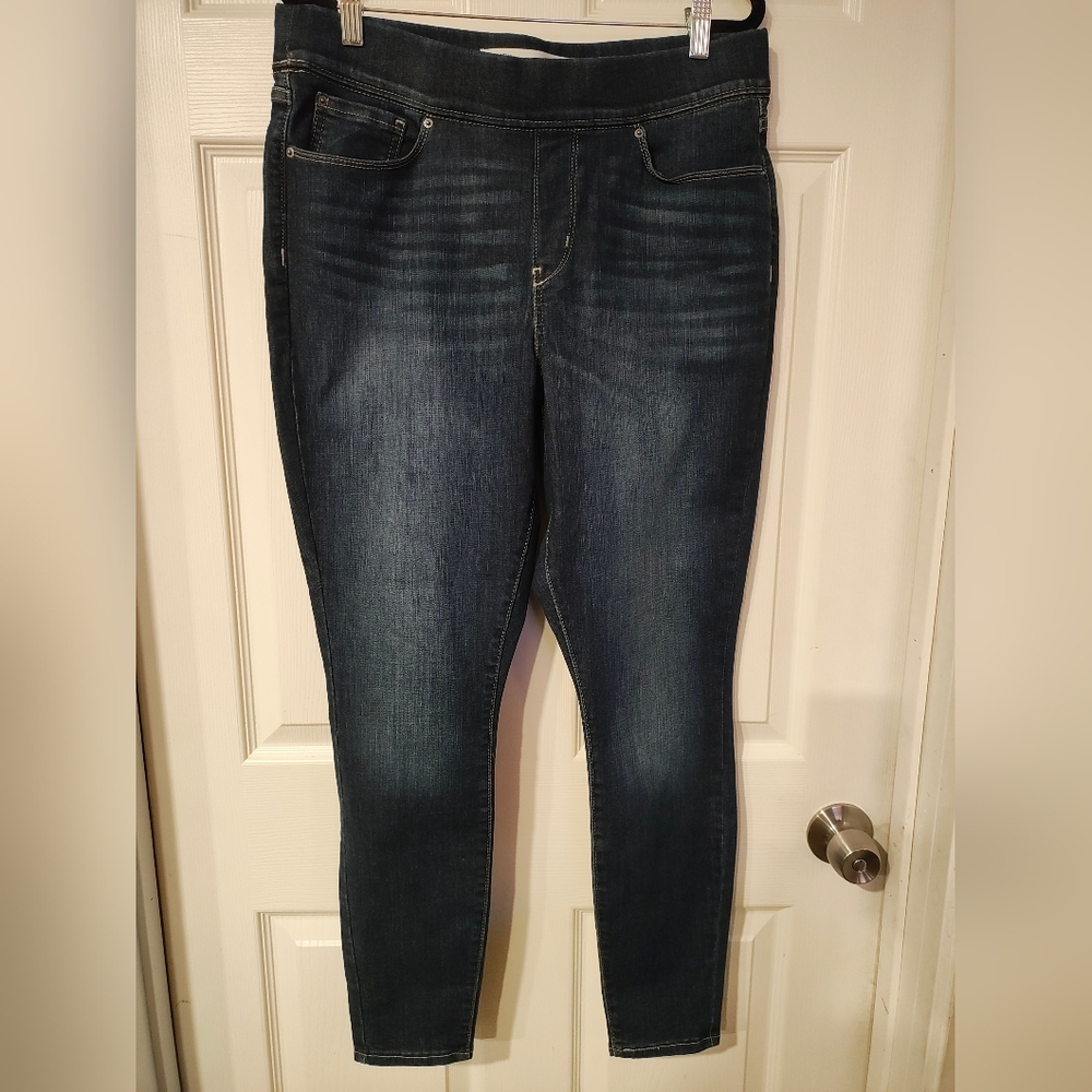Signature Levi Strauss Pull On Super Skinny Shaping Sz 14 Women's Blue Jeans